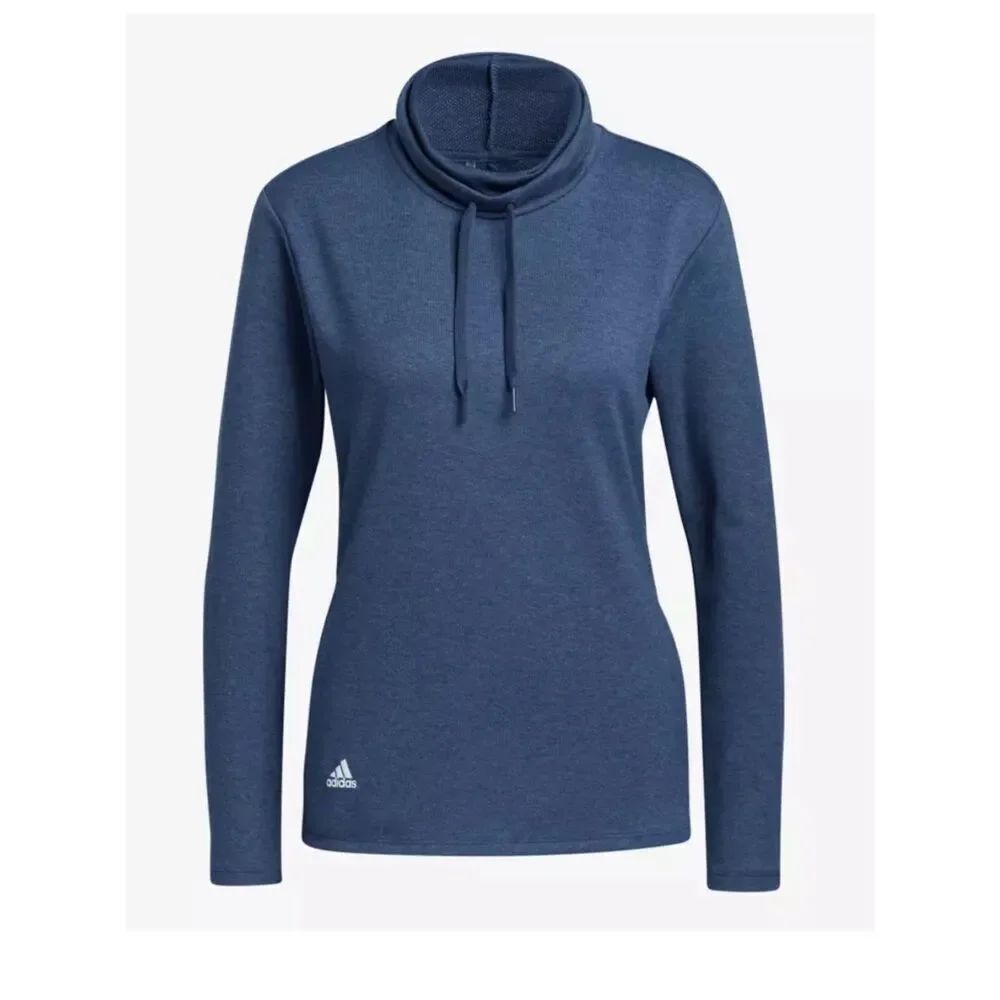 New Adidas Golf Blue Funnel Neck Pullover Sweatshirt Athleisure Top S